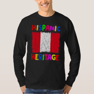 National Hispanic Heritage Month Latina Peru Flag  T-Shirt