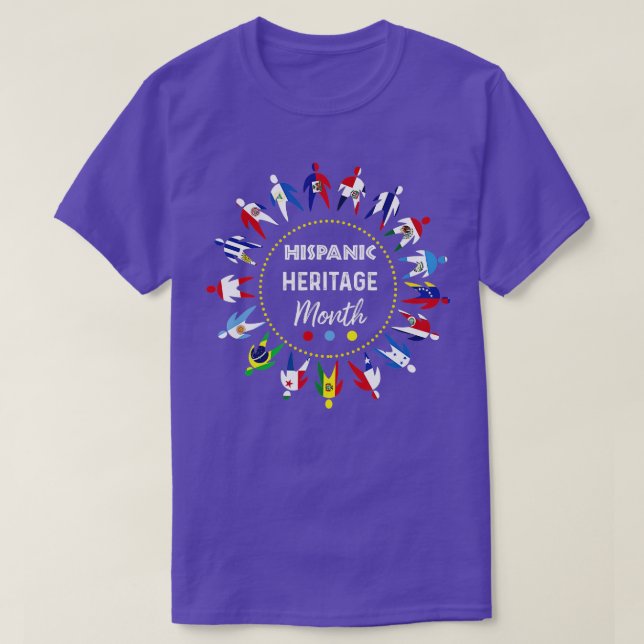 National Hispanic Heritage Month Latino Countries  T-Shirt (Design Front)