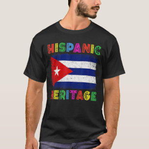 National Hispanic Heritage Month Latino Cuba Flag T-Shirt