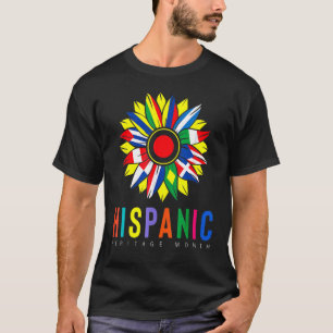National Hispanic Heritage Month Latino Flags Sunf T-Shirt