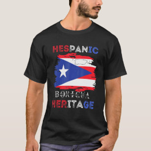 National Hispanic Heritage Month Puerto Rico Flag  T-Shirt
