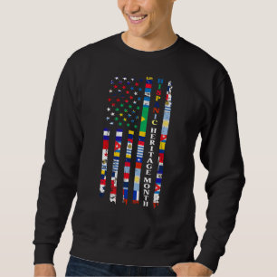 National Hispanic Heritage Month USA Flag Latina C Sweatshirt