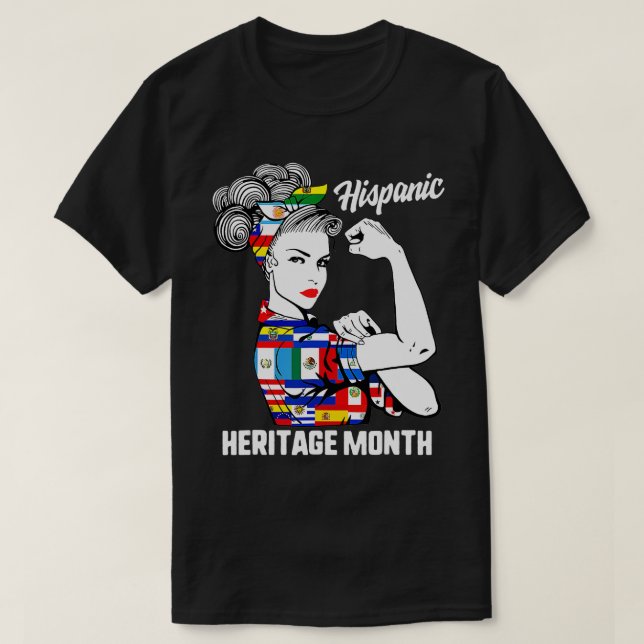 National Hispanic Heritage Month Woman Latino Coun T-Shirt (Design Front)