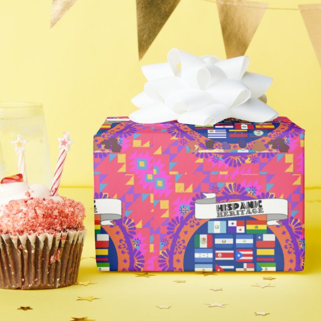 National Hispanic Heritage Month Wrapping Paper (Birthday Party)