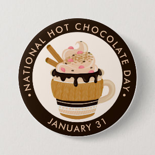 National Hot Chocolate Day 7.5 Cm Round Badge