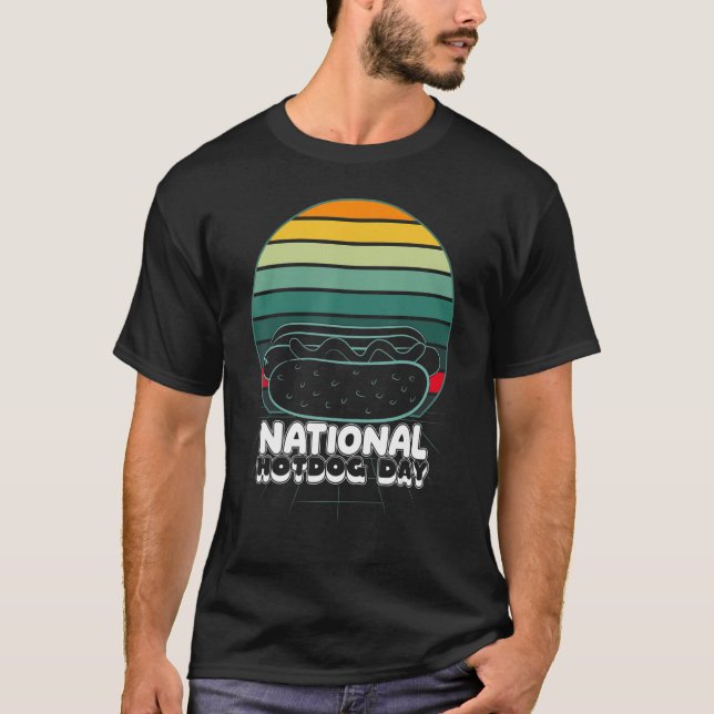 National Hot Dog Day Happy Hot Dog  Hot Dog Day T-Shirt (Front)