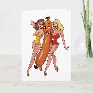 National Hot Dog Day Vintage Card