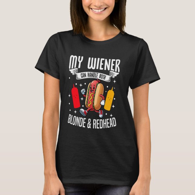 National Hotdog Day Wiener Funny Hotdog T-Shirt (Front)