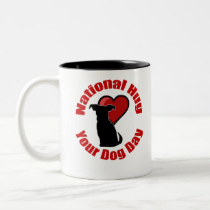 National Hug Your Dog Day Two-Tone Coffee Mug