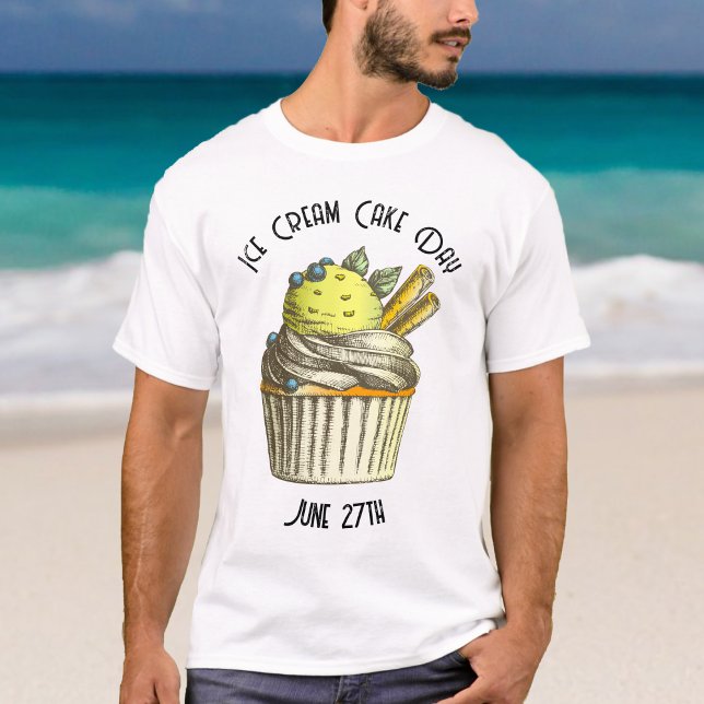 National Ice Cream Cake Day Custom Men's T-Shirt (Creator Uploaded)