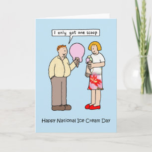 National Ice Cream Day Cartoon July Card