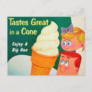 National Ice Cream Day Retro Style Postcard