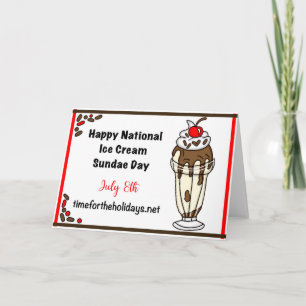 National Ice Cream Sundae Day, July 8th Card