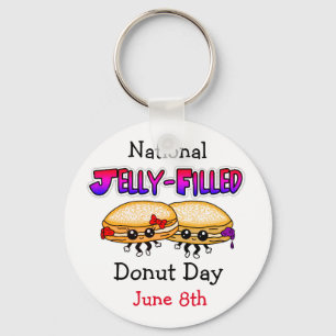 National Jelly-Filled Doughnut Day Key Ring