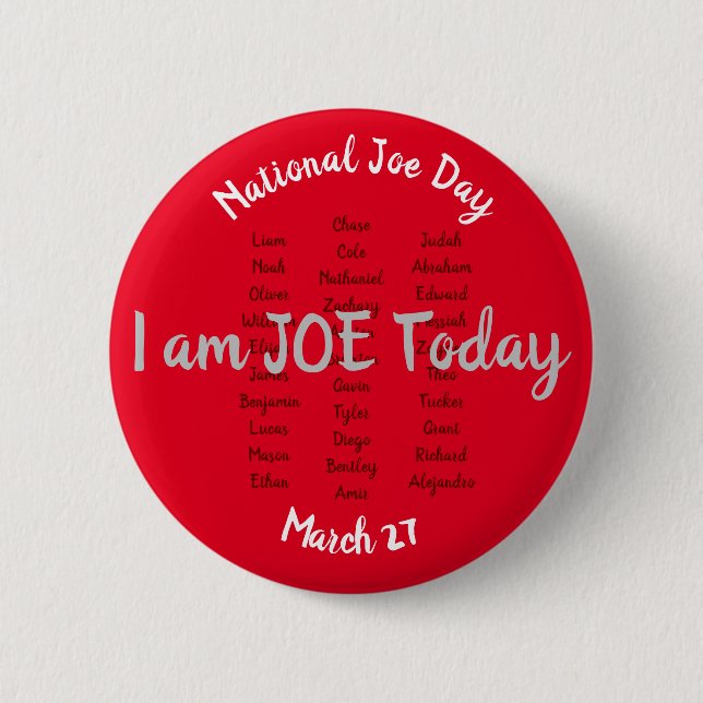 National Joe Day, March 27 6 Cm Round Badge (Front)