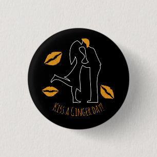 National Kiss a Ginger Day 3 Cm Round Badge