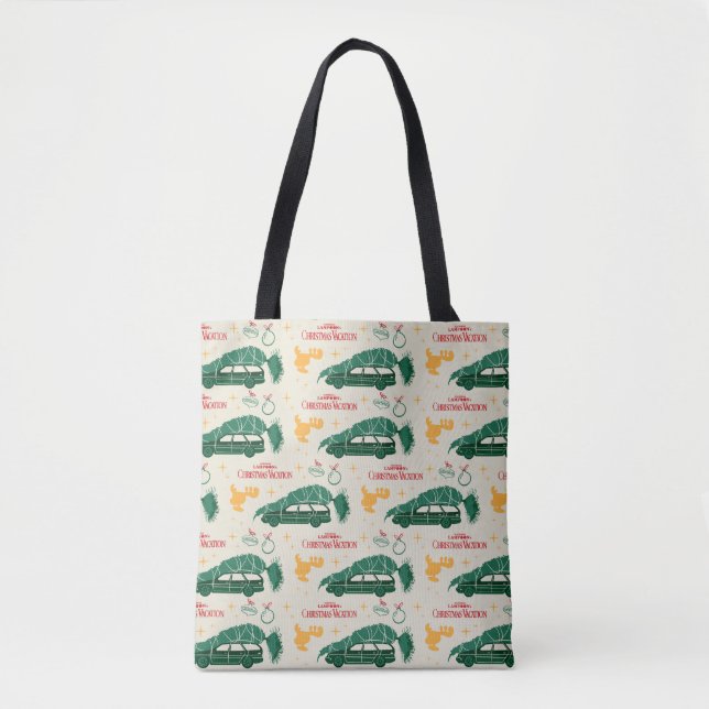 National Lampoon Christmas Tree on Car Pattern Tote Bag (Front)