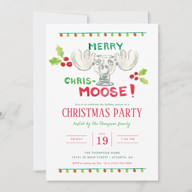 National Lampoon's Merry Chris-Moose Party Invitation (Front)