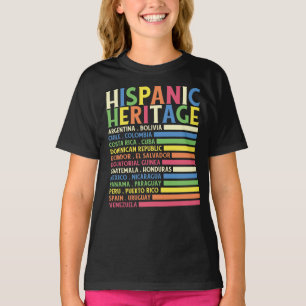National Latino Countries Hispanic Heritage Month T-Shirt