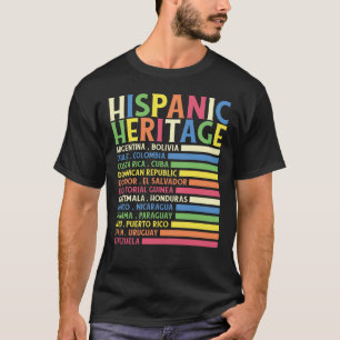 National Latino Countries Hispanic Heritage Month T-Shirt