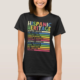 National Latino Countries Hispanic Heritage Month T-Shirt