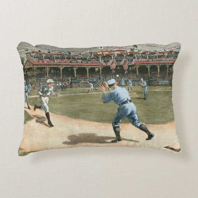 National League Baseball Game 1886 Decorative Cushion (Front)