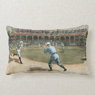 National League Baseball Game 1886 Lumbar Cushion