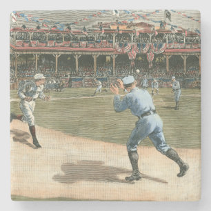 National League Baseball Game 1886 Stone Coaster