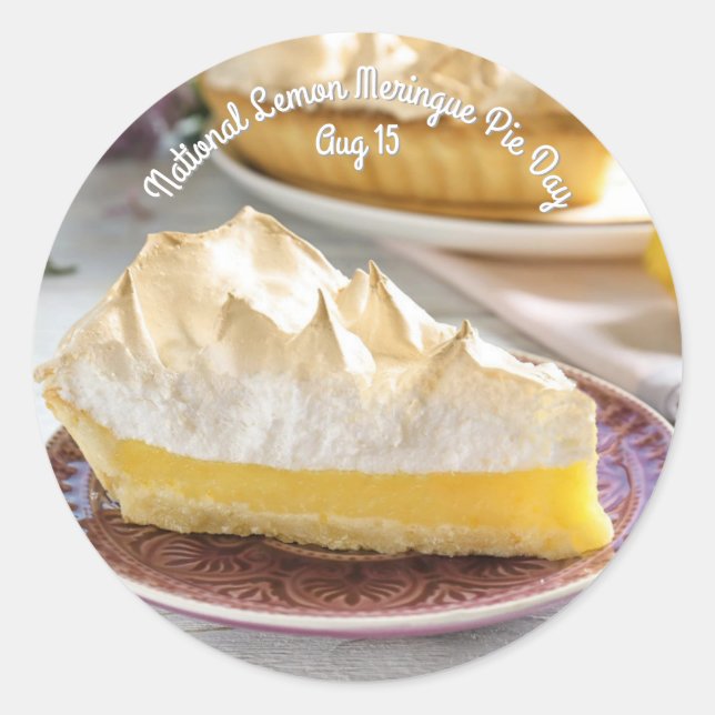 National Lemon Meringue Pie Day Classic Round Sticker (Front)
