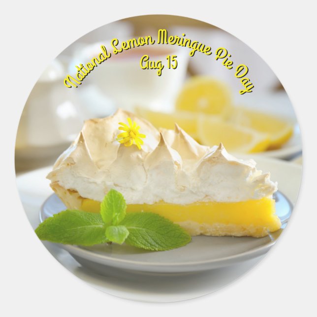 National Lemon Meringue Pie Day Classic Round Sticker (Front)