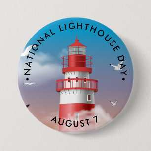 National Lighthouse Day 7.5 Cm Round Badge