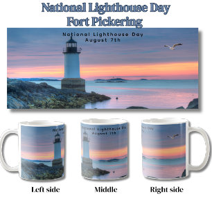 National Lighthouse Day Fort Pickering Scene Coffee Mug