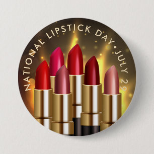 National Lipstick Day, COLORFUL LIPSTICKS 7.5 Cm Round Badge
