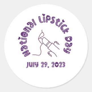 National Lipstick Day July 29, 2023 Classic Round Sticker