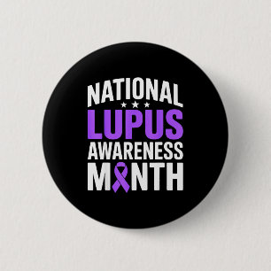 National lupus awareness month sle purple ribbon 6 cm round badge