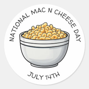 National Mac n Cheese Day is July 14th  Classic Round Sticker
