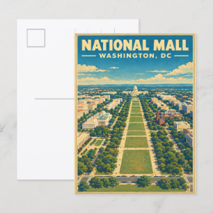 National Mall Washington DC Vintage Travel gifts Postcard