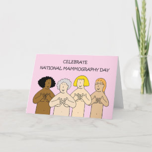 National Mammography Day October Cartoon Ladies Card
