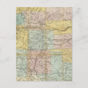 National Map Of The Territory Of The United States Postcard