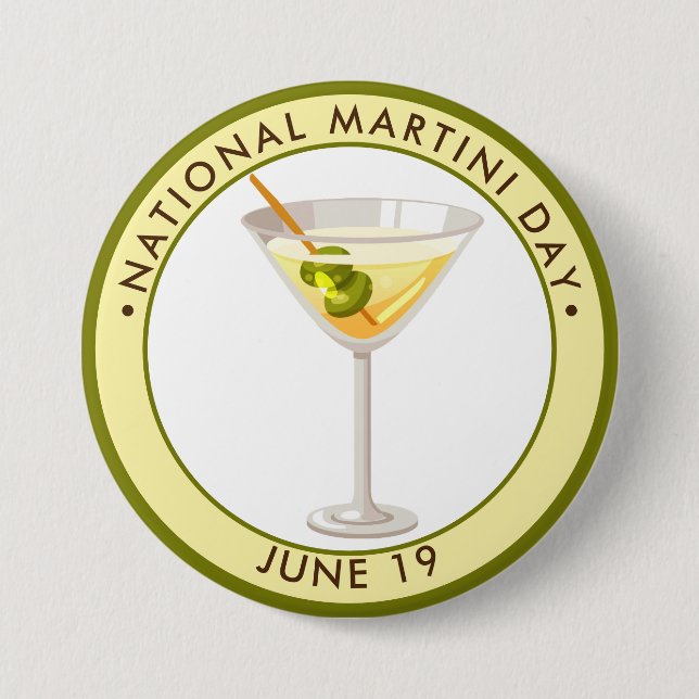 National Martini Day 7.5 Cm Round Badge (Front)