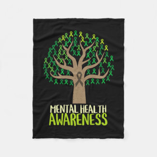 National mental health awareness month tree fleece blanket