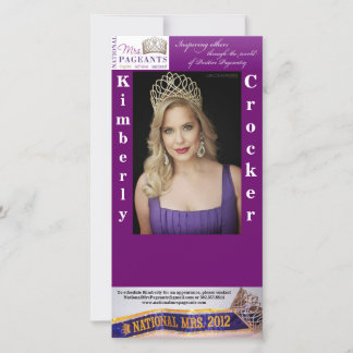 NATIONAL MRS PAGEANTS AUTOGRAPH CARD