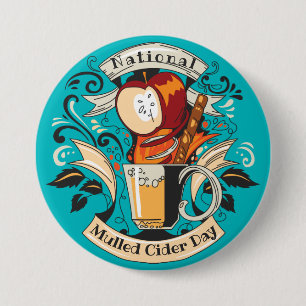 National Mulled Cider Day 7.5 Cm Round Badge