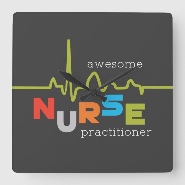 National Nurse Practitioner Week Awesome Square Wall Clock (Front)