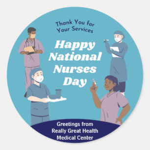 National Nurses Day Customisable Classic Round Sticker