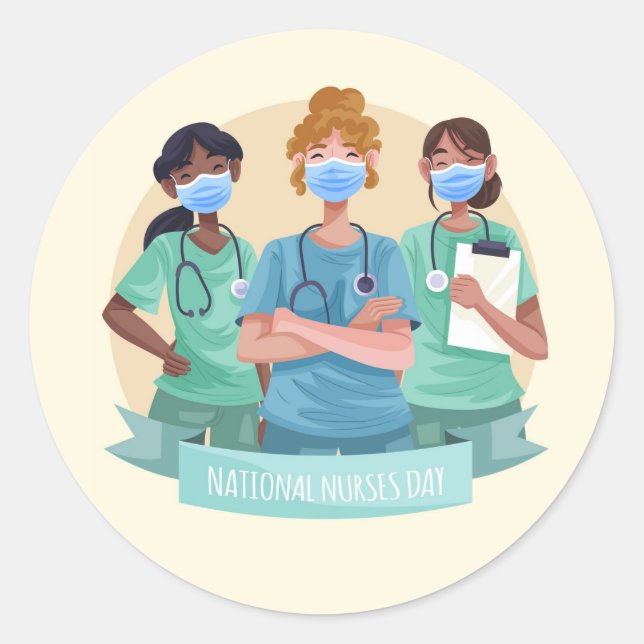 National Nurses Day /  Nurse Appreciation Week  Classic Round Sticker (Front)