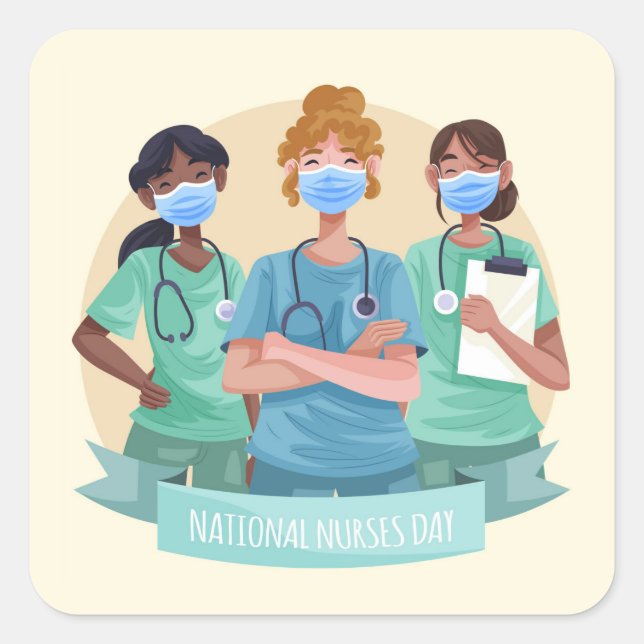 National Nurses Day / Nurse Appreciation Week  Square Sticker (Front)