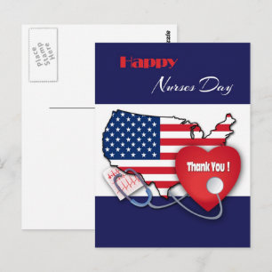 National Nurses Day. Patriotic design Postcards