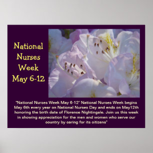 National Nurses Week May 6-12 Floral Poster Custom