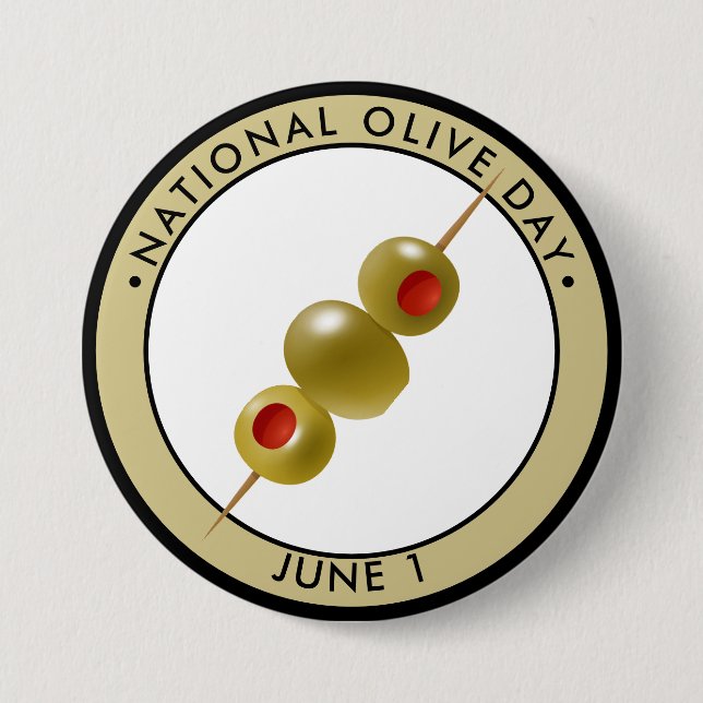 National Olive Day 7.5 Cm Round Badge (Front)